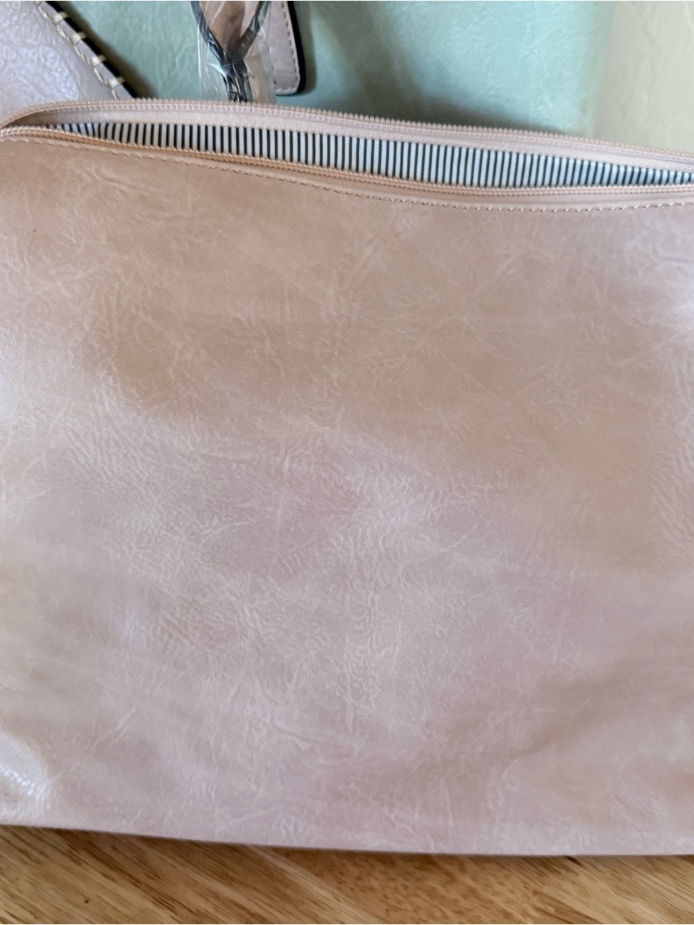 Vegan purse Two-Tone Pastel Tote Bag - Mint & Blush - Picture 9 of 13